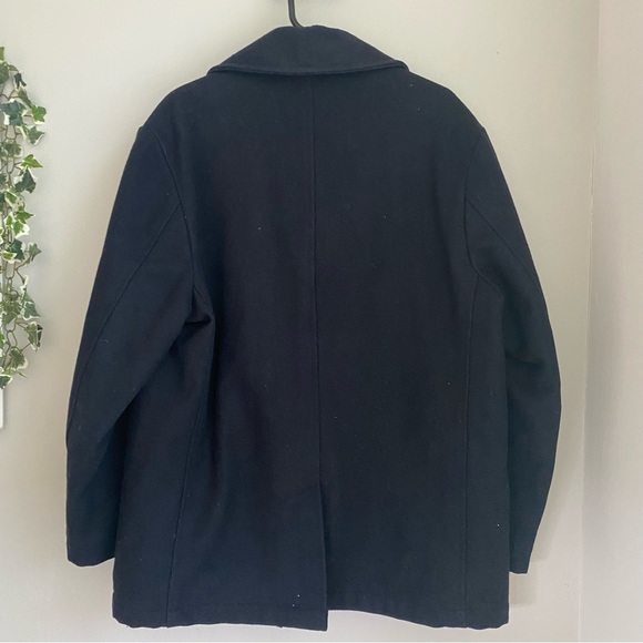 Vintage Old Navy Black Wool Trench Coat size M - Picture 2 of 6